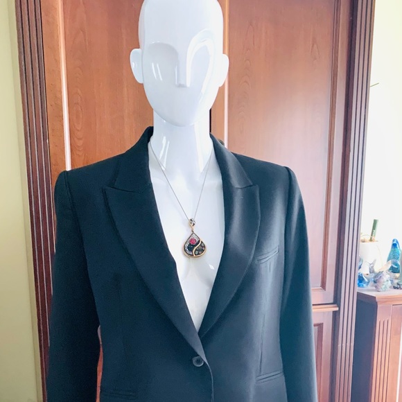 Stunning silver pendant fuchia & green semi-precious stones & shiny rhinestones - Picture 5 of 15